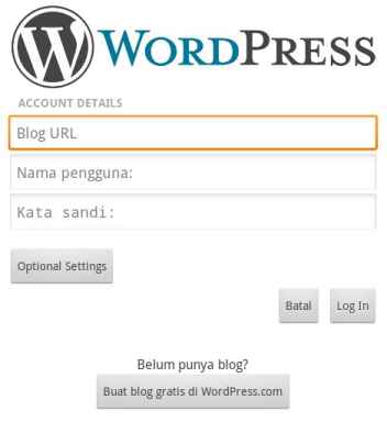 Login WordPress Android